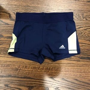 Blue and Neon Green TechFit Compression Shorts